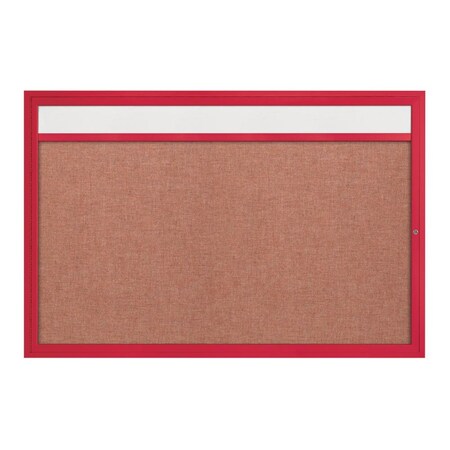 United Visual Products Slim Enclosed Corkboard, 36"x36", Gold Alum Frame/Keylime UVEB3636-GOLD-KEYLIME